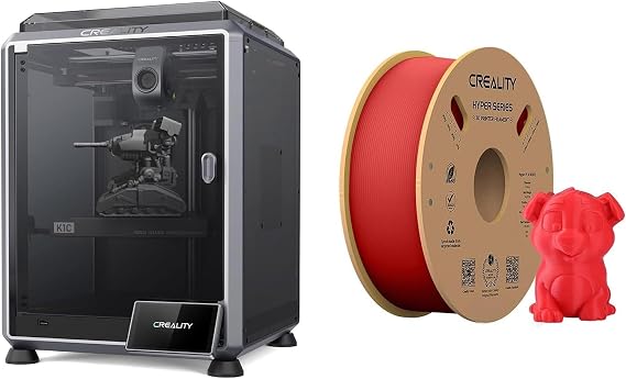 Creality K1C 600mm/s Fast Printing Speed 3D Printer and Creality Hyper High Speed PLA Filament Red
