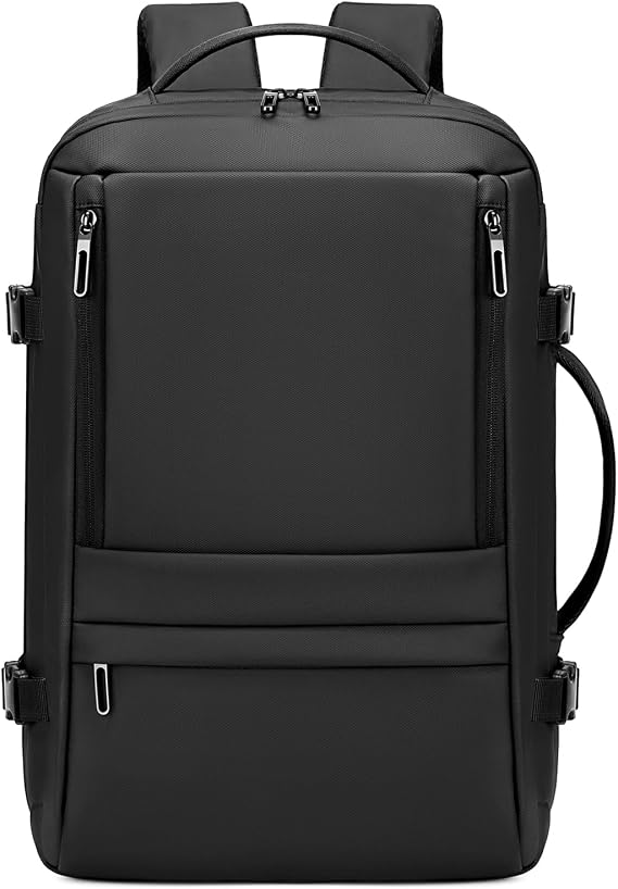 Rcrirth Carry On Travel Backpack Flight Approved for Men Women, Black | Expandable, Business Weekender Bag, 40L, Suitcase Backpack Luggage