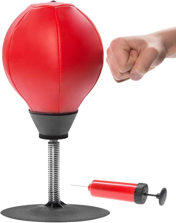 Vat19 Desktop Punching Bag, Stress Relief for Adults, Desk Office Toy, Pump Equipped, Great Gift for Co-Workers