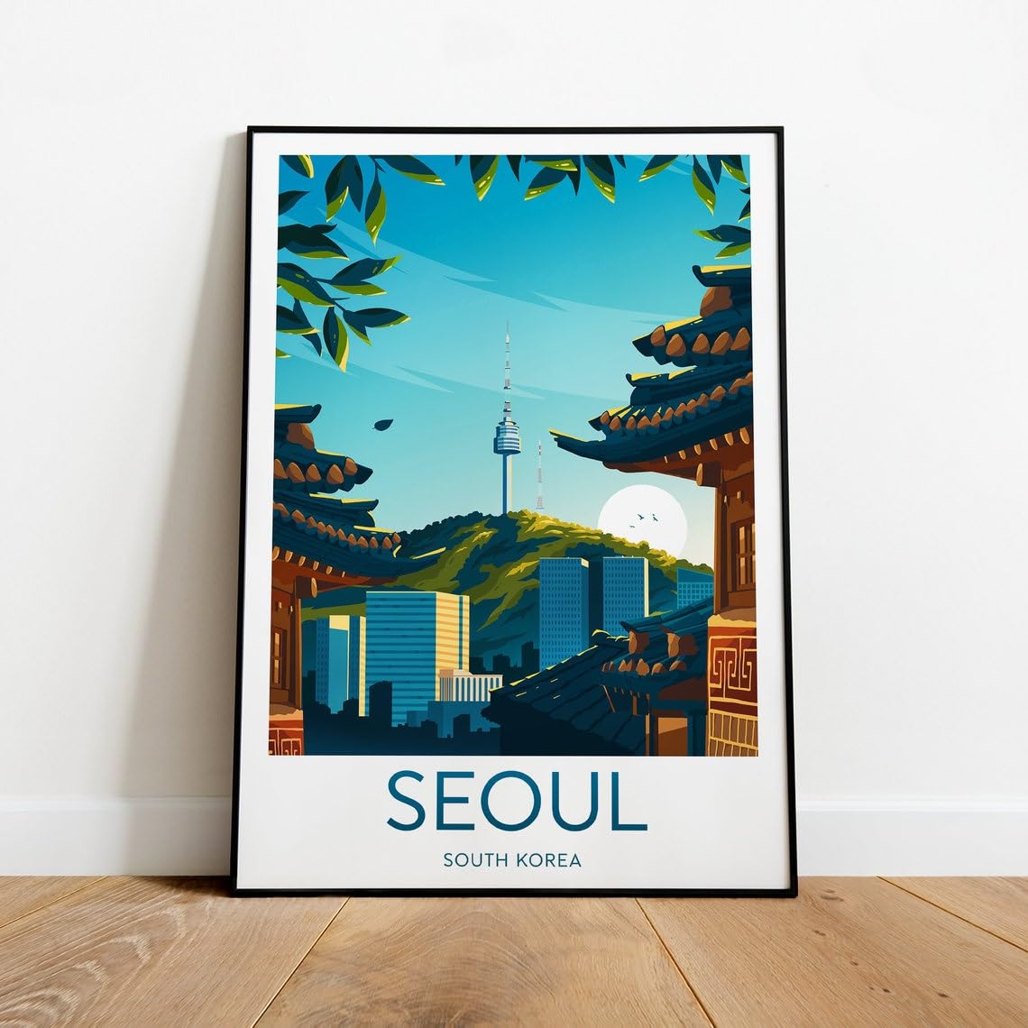 Seoul Travel Print - South Korea, Seoul Poster, Vintage Travel Poster, Travel Wall Art, European Cities Wall Art Poster 12X18 Unframed
