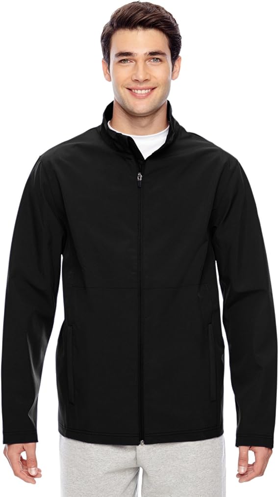 TEAM 365 Men's Leader Soft Shell Jacket, Black, X-Large