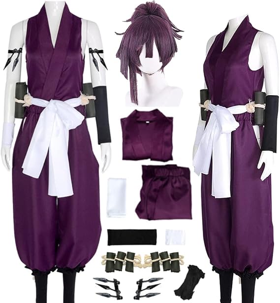 Women Costume Outfit Uniform Purple Dress Halloween