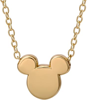 Disney Mickey Mouse and Minnie Mouse Slider Pendant Necklace, Flash Plated, 18