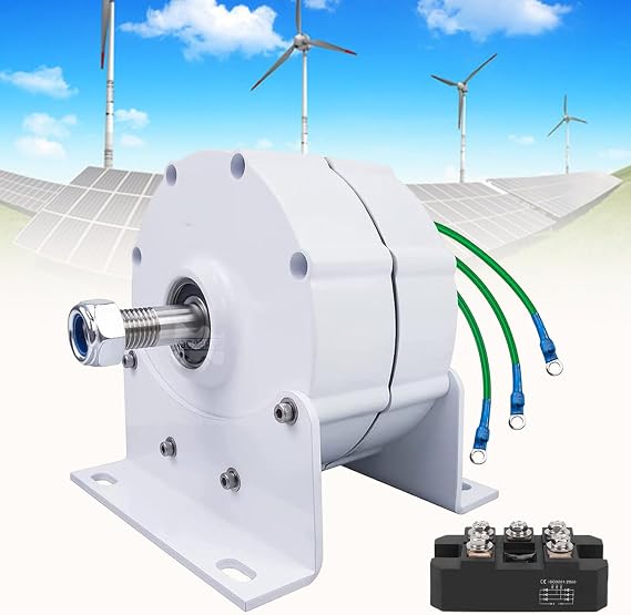 12000W 3 Phase Permanent Magnet Generator, Ac Permanent Magnet Generator Windgenerator Verticale with Base with Rectifier Gearless Alternators for Wind Turbine Water Turbine,48V