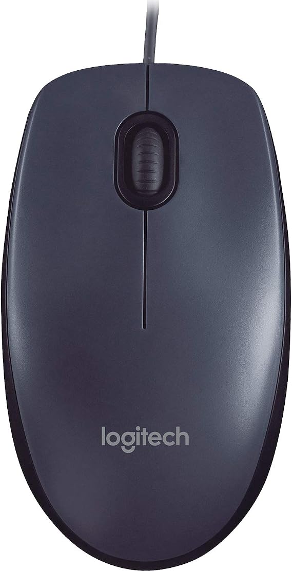 Logitech M90 Wired USB Mouse | 1000 DPI Optical Tracking, Ambidextrous PC / Mac / Laptop - Black