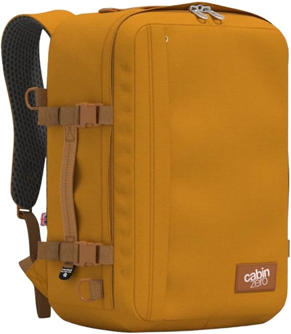 Cabinzero Classic Plus Backpack, Padded Carry On with YKK Zips, Chest Strap and Air Mesh Back Panel, Travel Rucksack