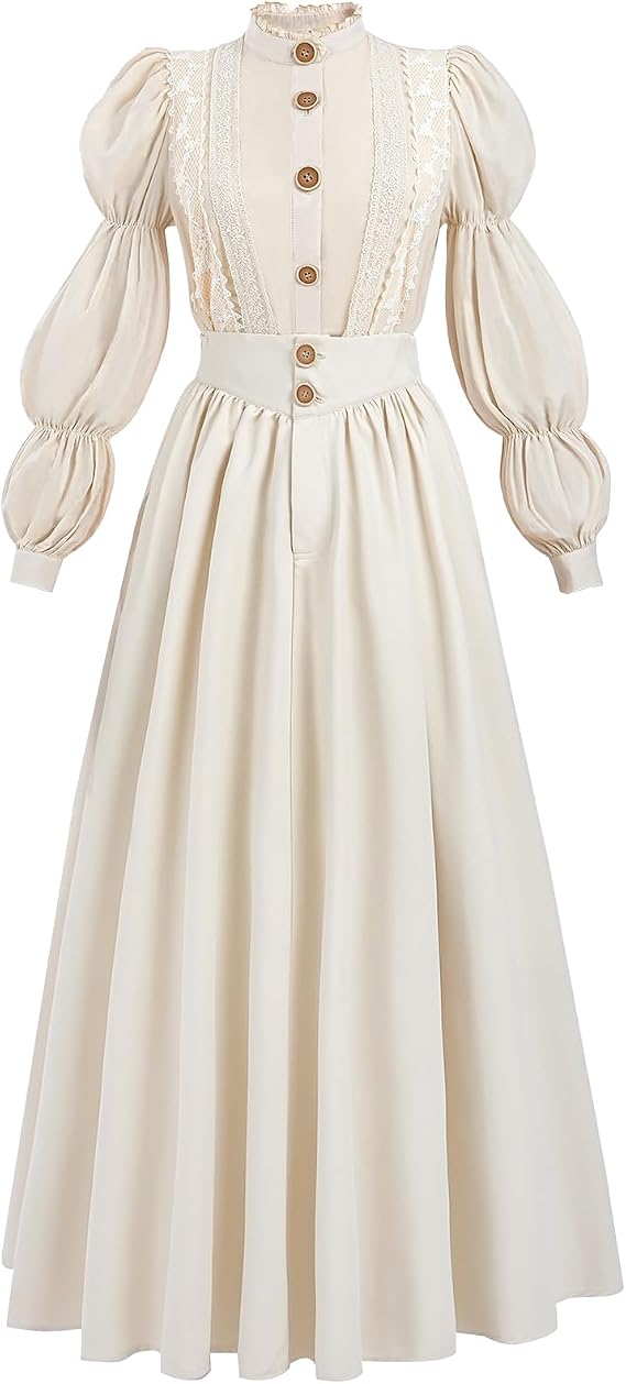 Victorian Dress for Women 2-Pieces 1800s Edwardian Dress Ball Gown Renaissance Costume