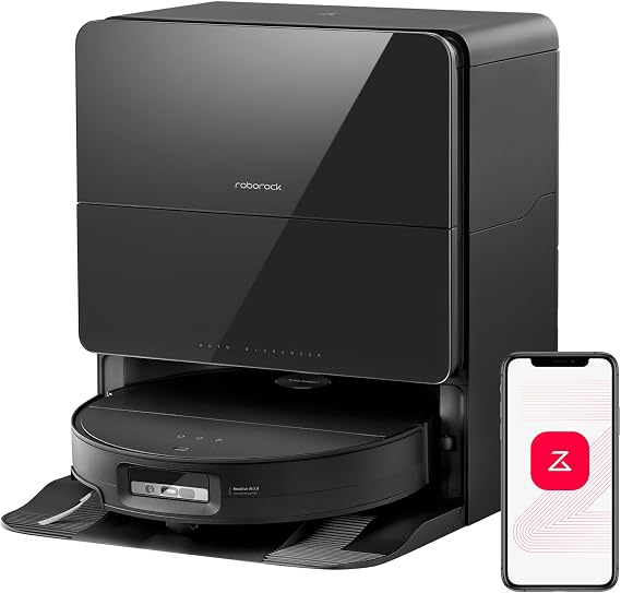 roborock Saros 10 Robot Vacuum and Mop, 22,000Pa Suction, AI Obstacle Avoidance, 3.14-inch Ultra Thin, Intelligent Dirt Detection, Zero Tangling Main Brush, Hot Water Mop & Dock Self Cleaning