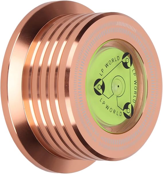 Yosoo Health Gear Record Weight Stabilizer, Aluminum Turntable Clamp, with Integrated Bubble Level, for 7mm LP Record Players (Pink Gold)