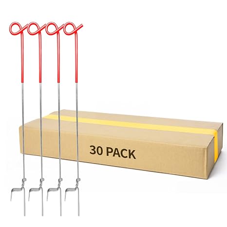 AggFencer Pig Tail Step-in Fence Post, 41 Inches Stainless Steel 30Pack