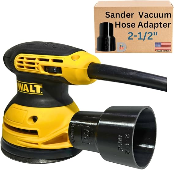 Sander Vacuum Adapter for DeWalt or Craftsman Sanders - Shop Vac Attachment for Dust Collection (2-1/2") by 1058Designs