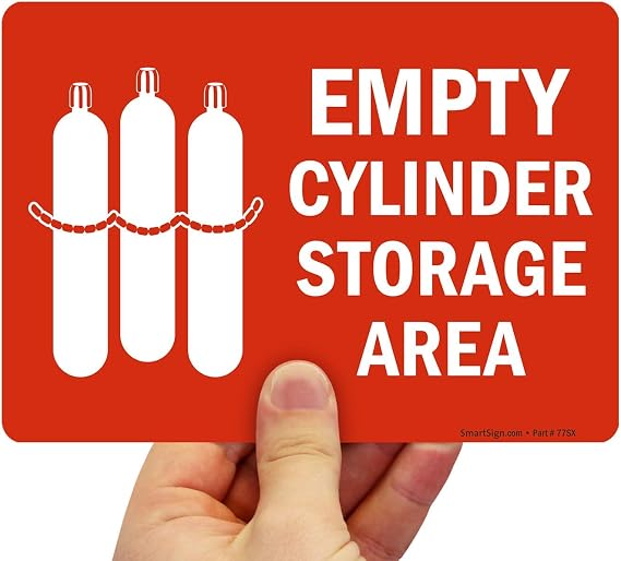 SmartSign "Empty Cylinder Storage Area" Label | 5" x 7" Laminated Vinyl