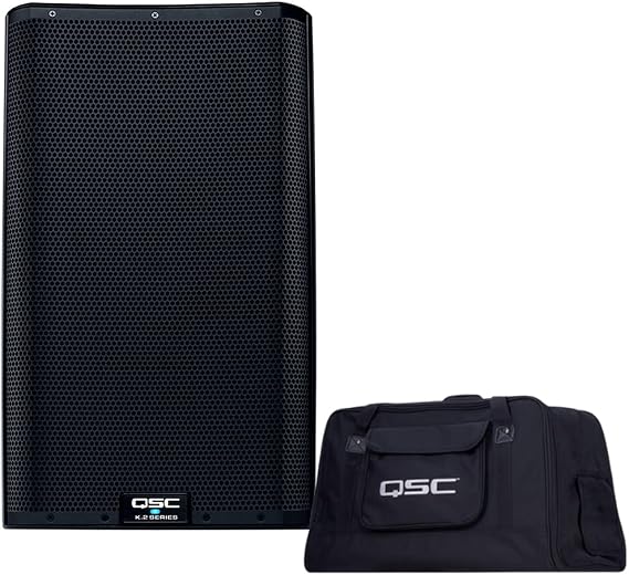 QSC K12.2 Active 12" Powered 2000 Watt Loudspeaker Bundle with QSC K12 TOTE Soft Tote Bag