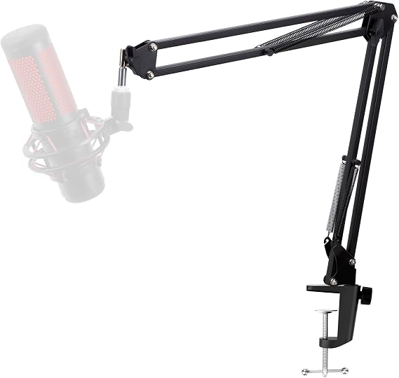 Mic Arm for QuadCast S - Boom Arm for HyperX QuadCast 2 QuadCast SoloCast, Blue Yeti, Fifine AM8, Rode, Shure, Razer, Gaming Mic and Most Microphones using 3/8" to 5/8" Adapter