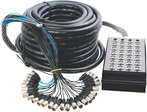 OnStage On-Stage 24 x 4 XLR Snake, Black, 50 Foot (SNK24450V2)