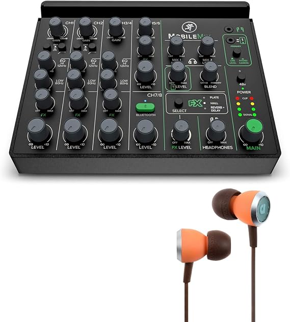Mackie MobileMix Mobile 8-Channel Analogue Mixer with Audiofly Earphones