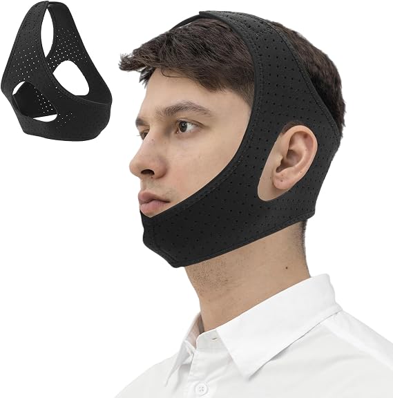 Chin Strap Sleep Apnoea, Anti-Snoring & Chin Strap, Snoring Stopper for Men and Sleep