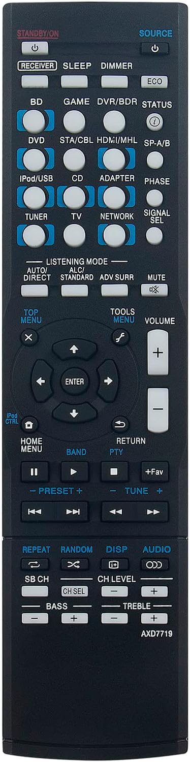 Replacement Remote Control Fit for Pioneer AV Receiver VSX-S310-K VSX-S310-S VSX-S510-K VSX-S510-S Remote AXD7719