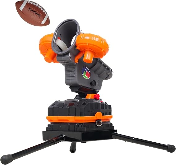 Furlihong 389BH Football Machine for Kids, Ideal for Catch & Pass Drills | Automatic & Manual Thrower, 3 Adjustable Angles, Left-Right Oscillation