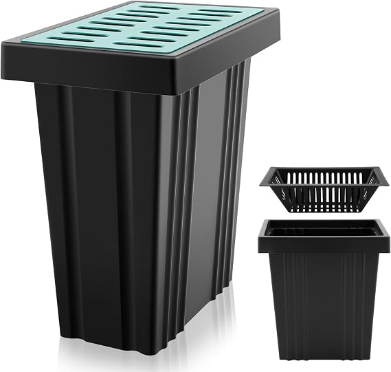 14 x 22 x 24 Inch Catch Basin with Grate for Drainage, Green,Black