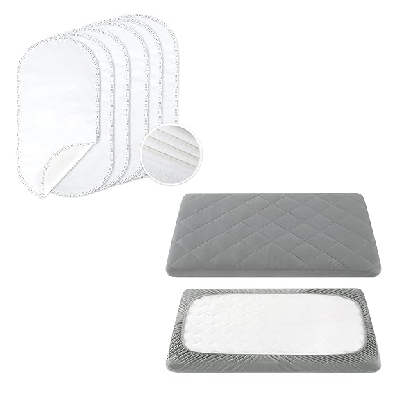 TILLYOU Waterproof Changing Pad Liners and Pack and Play Sheets