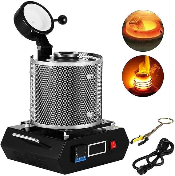 Gold Melting Furnace 1KG 2KG 3KG Automatic Melting Furnace Machine 2102F Electric Melting Furnace Copper Smelter Graphite Crucible for Refining Gold Silver,3KG (1kg)