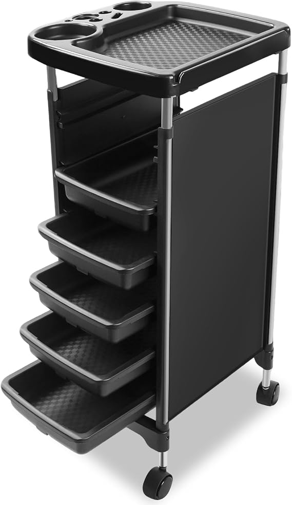Salon Trolley with Wheels, Space Saving Rolling Cart with Lighter & Strong Material,6-Layer Multipurpose Salon Cart - Tattoo Tray