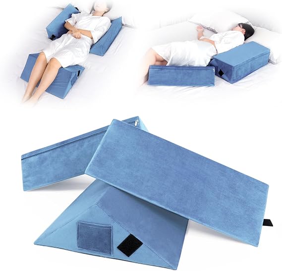 Fanwer Positioning Wedge Pillow for Side Sleeping (3 in 1),19.69",LightBlue