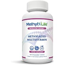 Methyl-Life Chewable Methylated Multivitamin for Children and Adults - L-Methylfolate  Active B12 – MTHFR - 30 Adult Servings