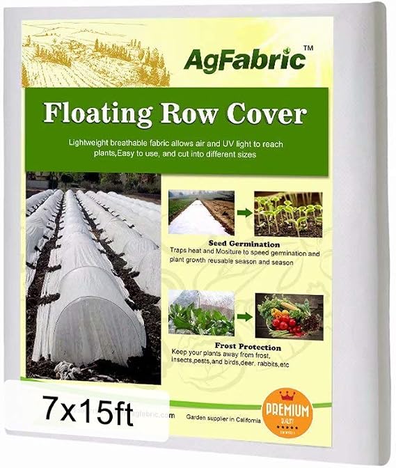 Agfabric Plant Covers Freeze Protection Floating Row Covers 7'x15' 0.9oz Plant Covers Freeze Sun Protection,Frost Cloth for Vegetables,White