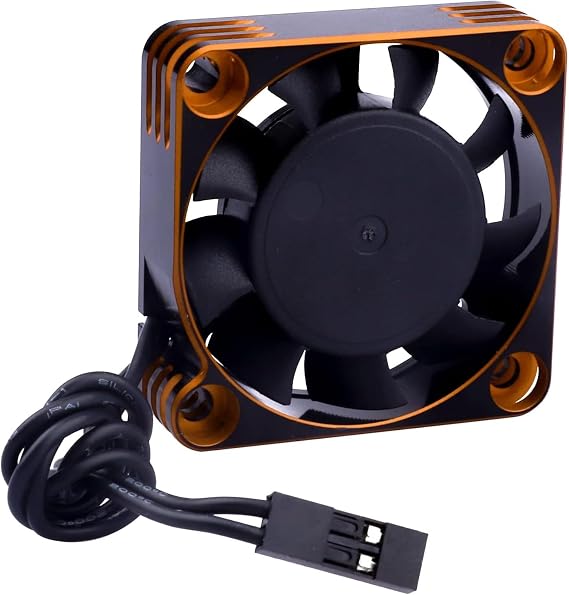 RC Car Motor Cooling Fan Heatsink 16000RPM Brushless ESC Cooling Fan 40x40mm for RC Car 1/8 1/10 540 550 Motor (Gold)
