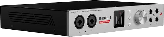 Antelope Audio Discrete 4 Synergy Core Audio Interface with 37 FX Included | Thunderbolt & USB, 4 Channel Microphone Preamps Recording, Streaming Studio Audio Interface, 37 FX Included, For Musicians