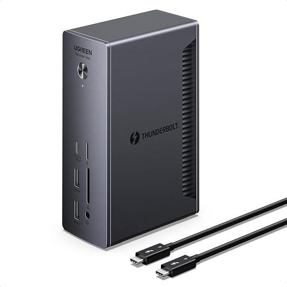 UGREEN Revodok Max 213 Thunderbolt 4 Dock, 13-in-1, Single 8K or Dual 4K@60Hz Display, 90W Charging, 3x 40Gbps Thunderbolt 4, 5x USB-A and USB-C, 2.5GbE, SD/TF 4.0, Compatible for Mac and Windows PC