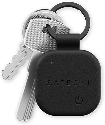 Satechi FindAll Keychain with Find My, Wireless Rechargeable, Location Tracker, Left-Behind Alerts, Loud Audible Chime, Works with iPhone, iPad, Mac Black