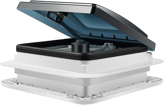 Roof Window Vent 28 x 28 cm Motorhome Roof Fan Roof Fan with LED Roof Hatch Caravan Roof Hood Roof Window Roof Hatch Vent for Caravans Motorhomes Caravan