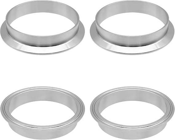 4 Inch Tri Clamp Ferrule for 4" Tri-Clamp Sanitary Fittings 304 Stainless Steel TC Short Weld Ferrules 4PCS