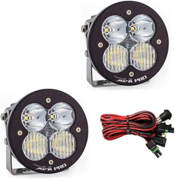 Baja Designs XL-R Pro LED Light Pod Pair - 2PCS LED with Wiring Harness (Driving/Combo; Clear)