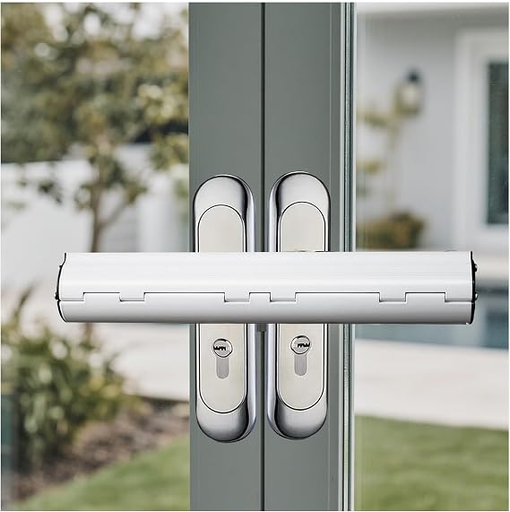 White Patio Door Security Lock, Professional French Door Security Lock, High-Security Rating Door Lock for French Double Doors and Conservatory Doors