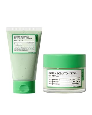 FULLY Green Tomato Pore Lifting Duo: Deep Pore Detox, Hydration & Firming, Anti-Aging, Blackhead Care, Vegan Korean Skincare Bundle