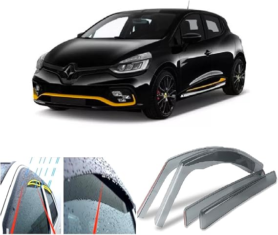 4x Rain Wind Deflectors for Renault CLIO IV 5-door hatchback 2012 2013 2014 2015 2016 2017 2018