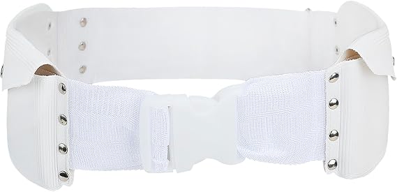 Ihram Belt for Men Hajj Umrah Adjustable Hajj Belt with Front Pockets PU Ihram Money Belt Waist Packs Anti Theft for Hajj Umrah, Fits Up to 50 Waist, White