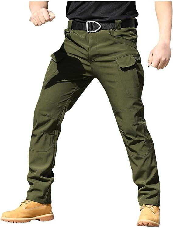Flexcamo Tactical Pants for Men Stretch Waterproof Mencomfy Cargo Pants with Pockets Ripstop Work Construction Pant