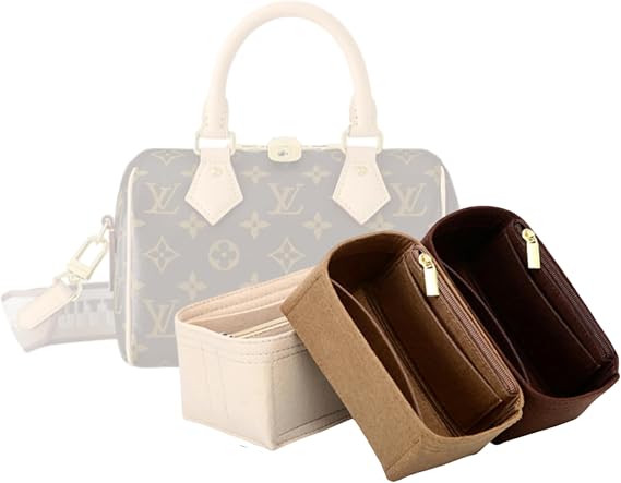 Bag Organizer for LV Speedy Bandouliere 25 Bag(25L x 19H x 15D cm) (Beige, Style B)