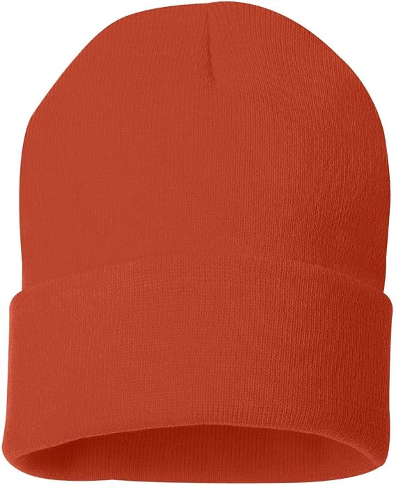 Sportsman Solid 12" Cuffed Beanie One Size Orange