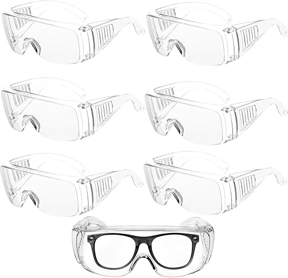 Safety Goggles, 6 Pack Kids Safety Glasses Children's Goggles Anti-Fog Glasses Protective Glasses Clear Eyewear Protective with Clear Thicker PC Lenses For Outdoor Activities