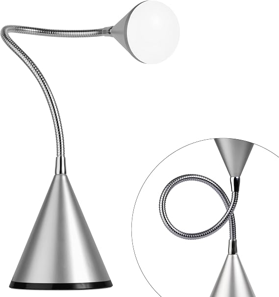 OttLite LED Cone Desk Lamp, Silver