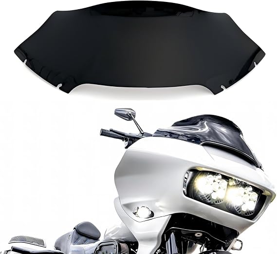 9" Windshield Compatible with Harley-Davidson Road Glide 2015-2023, 4mm PC Sport Wind Deflector (Black)