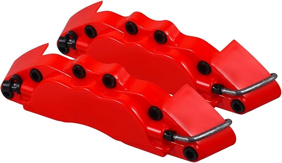 2pcs Red Brake Caliper Covers 190mm Small Car Wheel Hub Caliper Guard Protective Decorative Covers for Automotive Brake System Modification