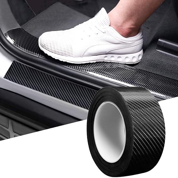 Anti Slip Car Door Entry Guard, DIY Adhesive Door Sill Protector, Nano Tape Films PEVA Cover, Rear Trunk Edge Guard Protection, Car Accessories (Black, 2"x196")