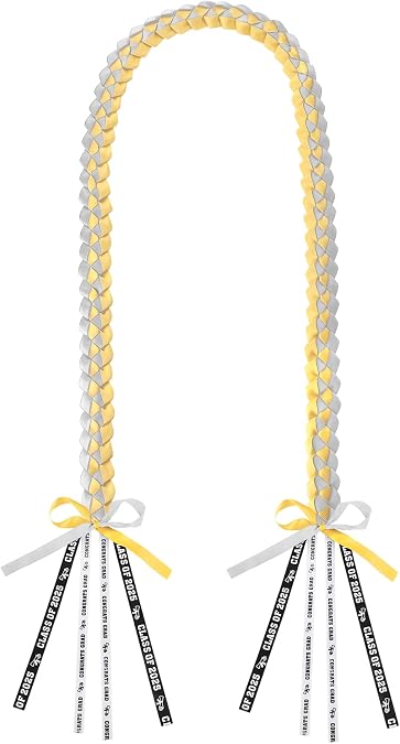 Graduation Leis 2025 Lei Braided Ribbon Leis For Graduation Necklace Class Of 2025 Grad Lei Gifts For High School College Grad Party Supplies DIY Decorations Gown Accessories